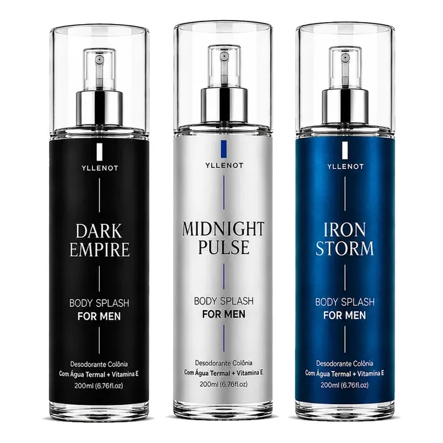 Kit 3 Body Splash Masculino 200ml Perfume De Luxo For Men