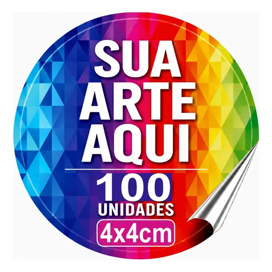 100 Uni Etiqueta Adesivo Rótulo Em Vinil Personalizado 4x4cm