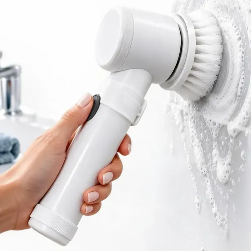 Escova Eletrica Recarregável Para Limpeza Domestica - 5 Em 1 Branco