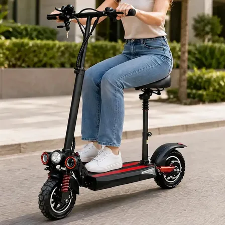 Patinete Elétrico 800w Adulto C/ Banco 45km/h 50km Dobrável Preto