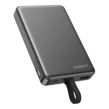 Carregador Portátil Indução 10000mah Power Bank Aurafit P101 Preto