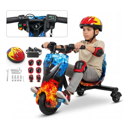 Patinete Triciclo Elétrico Drift 6,5' 180w Motor Bluetooth Azul-celeste