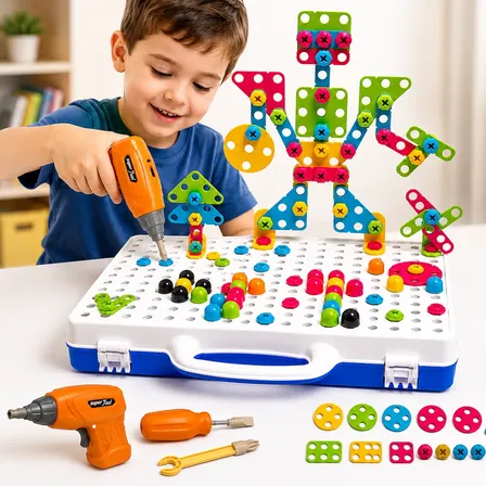 Kit Maleta Ferramentas Brinquedo Infantil Com Parafusadeira