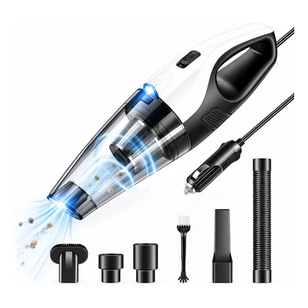 Aspirador Automotivo Portatil 12v Com Filtro+led E Cabo 3,7m Preto 12v