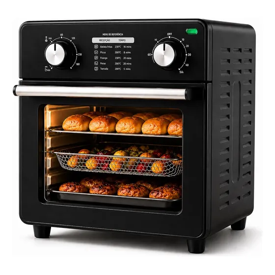 Fritadeira Elétrica Forno Oven 10l Preto 110v Air Fryer
