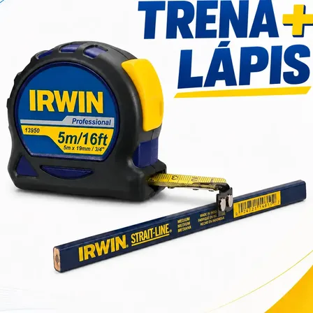 Trena Profissional Irwin Emborrachada 5m Lw13950 Com Lápis