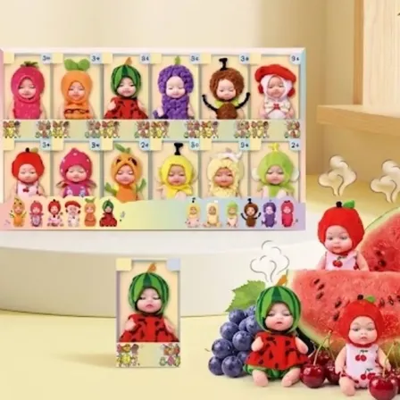 Kit 12 Mini Bonecas Frutinhas Reborn 11 Cm Colecionáveis