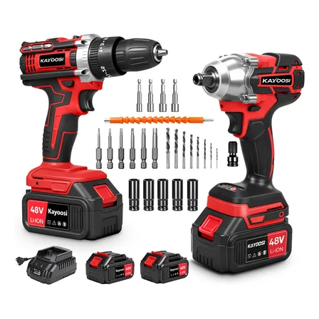 Parafusadeira Furadeira De Impacto + Chave Impacto Brushless Vermelho 127/220v