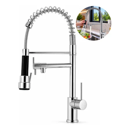 Torneira Gourmet Cozinha Monocomando Flexível Inox Bancada