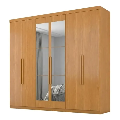 Guarda Roupa Casal Espelho Eviden 230 Cm Cinamomo Cinamomo