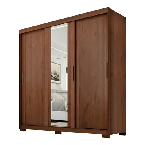 Guarda Roupa Casal Espelho Confo 190 Cm Jacaranda