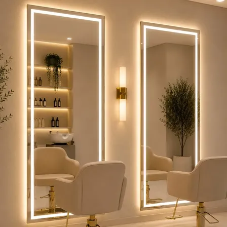 Espelho Com Led Touch Jateado 170x80 Grande Premium Quente
