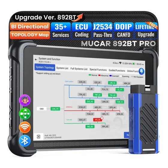 Scanner Obd2 Mucar 892bt Pro Com Gráfico De Topologia