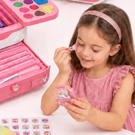 Kit Maleta De Maquiagem Infantil Hipoalergênica Lavável