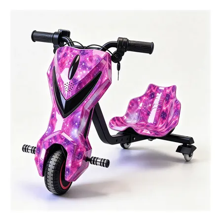 Patinete Elétrico 3 Rodas Triciclo Infantil Drift Bluetooth Rosa