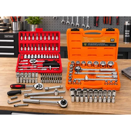 Kit De Ferramentas Soquetes Chaves Combinadas Catraca 68 Pçs Laranja