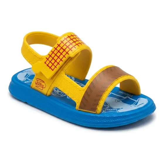 Sandália Grendene Kids Toy Story Woody Meninos Azul Amarelo