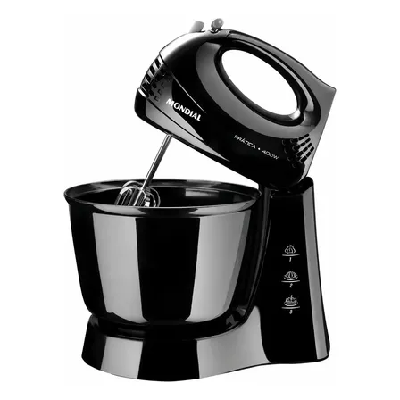 Batedeira Mondial Preta 400w Prática B-44-b Preto 110v