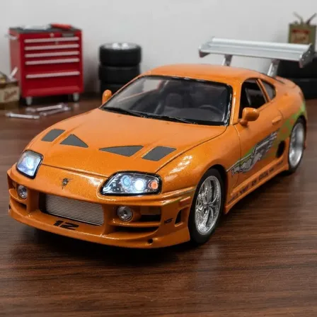 Miniatura Shelby Cobra 427 1:24 Metal Com Som E Led Toyota Supra 1/24 Velozes E Furiosos