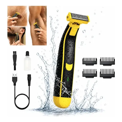 Aparador De Pelos Elétrico Prova D'água Bivolt Barbear Preto 127/220v