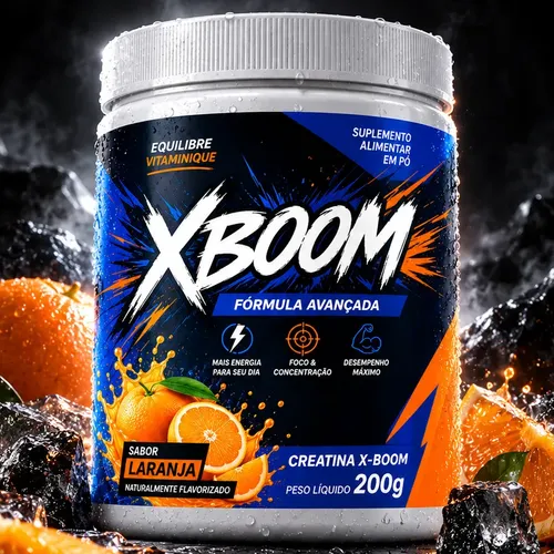 Creatina Xboom Sabor Laranja 200g Intensidade Nos Treinos