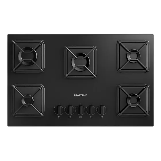 Cooktop 5 Bocas A Gás Brastemp Com Grades De Ferro Aramado E