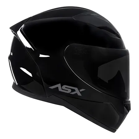 Capacete Fechado Asx City Solid Preto Brilho + Viseira Fumê