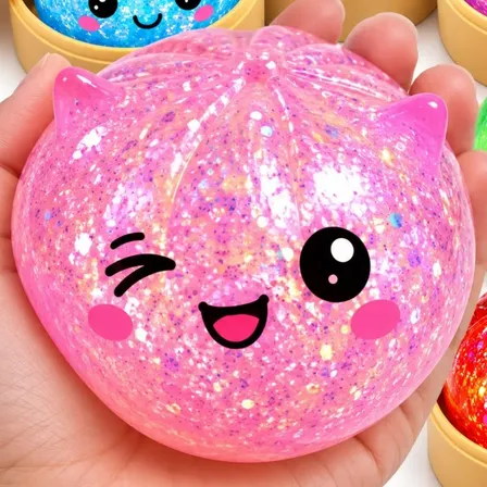 Squishy Grande Com Led Sensorial Antiestresse Glitter Macio