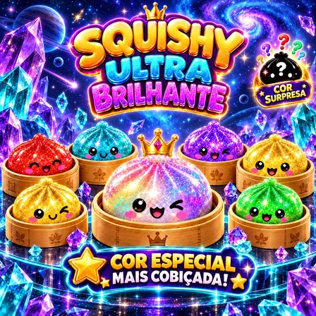 Squishy Brinquedo Antistress Macio Glitter Colecionável Raro Surprise