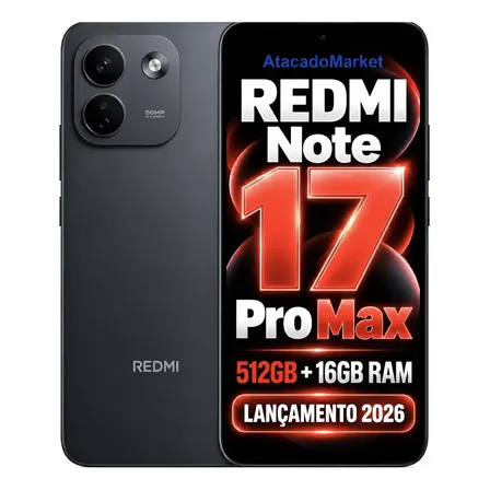 Redmi Note 17 Pro Max 512gb 8gb+8gb Bateria 10000 Mah Global Preto