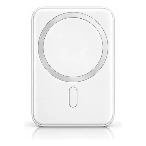 Carregador Portatil Magnetico Indução Sem Fio 5000mah Branco