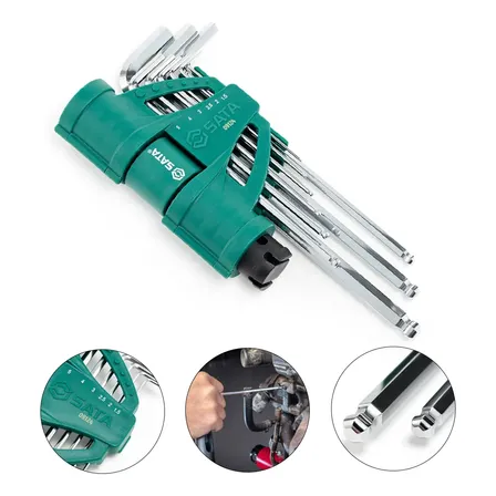 Jogo Chave Hexagonal Abaulada 1,5mm A 10mm St09124sj - Sata