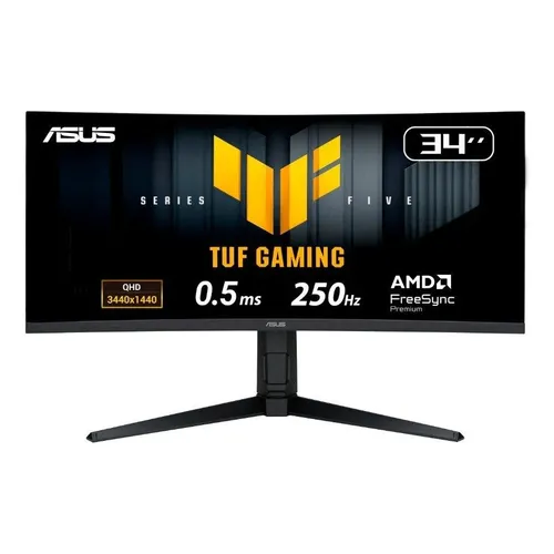 Monitor Gamer Curvo Asus Tuf Vg34wqml5a Wqhd 250hz 0.5ms Preto
