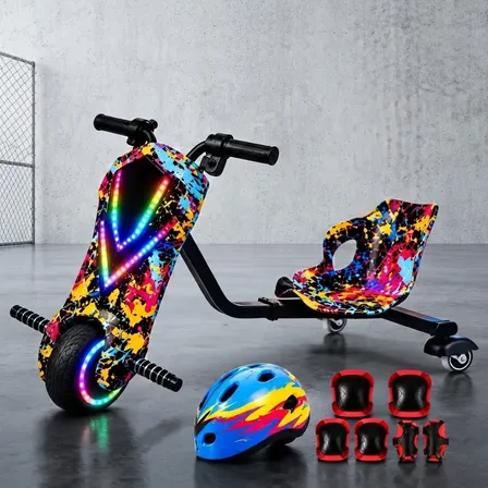 Patinete Triciclo Infantil Drift Elétrico Brinquedo 100kg Vermelho