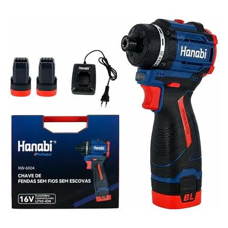 Parafusadeira Brushless 16v Hanabi 1/4 Com Luz