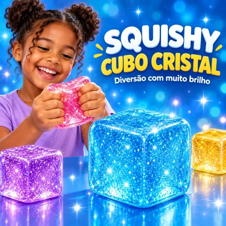 Squishy Gelo Cristal Alivio Antiestresse Quadrado Cubo Viral Aleatória