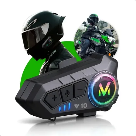 Intercomunicador Capacete Moto Bluetooth Com Luz Rgb