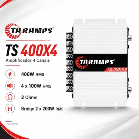 Modulo Taramps 400 Rms Ts-400 Ts400x4 T400 4 Canais V6 Branco