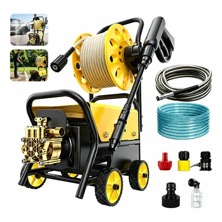 Lavadora De Alta Pressão Portatil 2800w Para Carros E Pátios Amarelo 127v 60hz