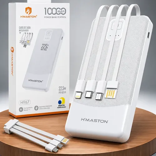 Carregador Portátil Power Bank Universal 10.000mah Turbo Branco