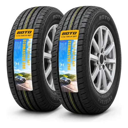 Kit 2 Pneu Boto 175/75r14 Ecomaster 86t, Jogo 2 Pneus Aro 14 T