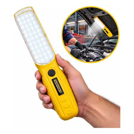 Lanterna Led Recarregável Usb C Gancho 360 Oficina Mecânico Branco Amarelo