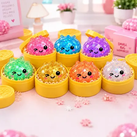 Squish Colorido Antistress Macio Brilhante Sensorial Viral