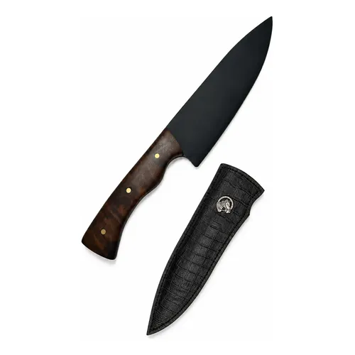 Faca Para Churrasco Aço Carbono 3mm 20cm Com Bainha Em Couro Marrom