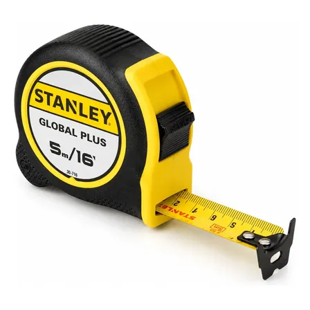 Trena Stanley 5m X 19mm Global Plus Profissional Fita Nylon