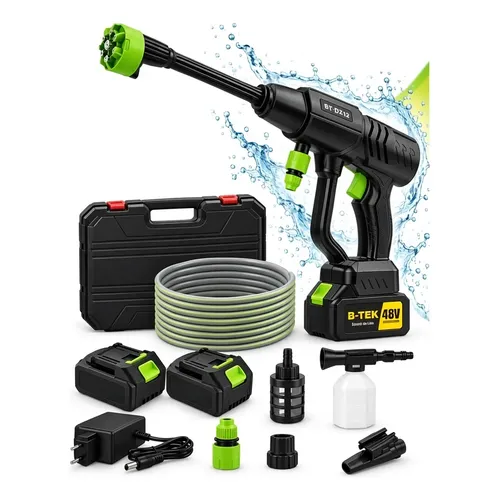 Lavadora De Alta Pressão Btek Bt Dz12 48v 2 Baterias Sem Fio Preto 127/220v 50/60hz