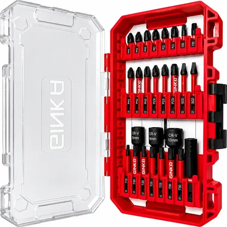 Jogo De Bits 1/4'' Impacto Magnetico 27 Peças G-1427p Ginka