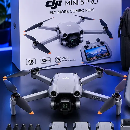 Dji Mini 5 Pro Fly More Combo Plus Rc2 3 Baterias 4k 120fps Cinza