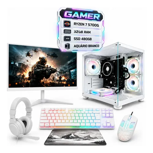 Pc Gamer Ryzen 7 5700g 32gb Ram Ssd 480gb Wi-fi Monitor 19 480 Gb 32 Gb Amd Radeon Vega 8