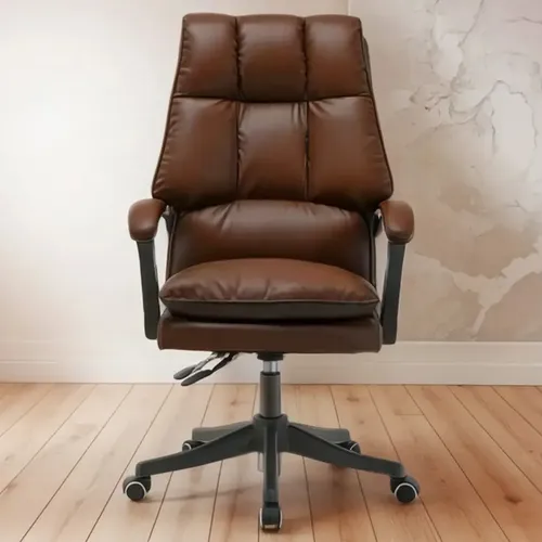 Cadeira Escritório Ergonômica Para Escritório Presidente Marrom Pu